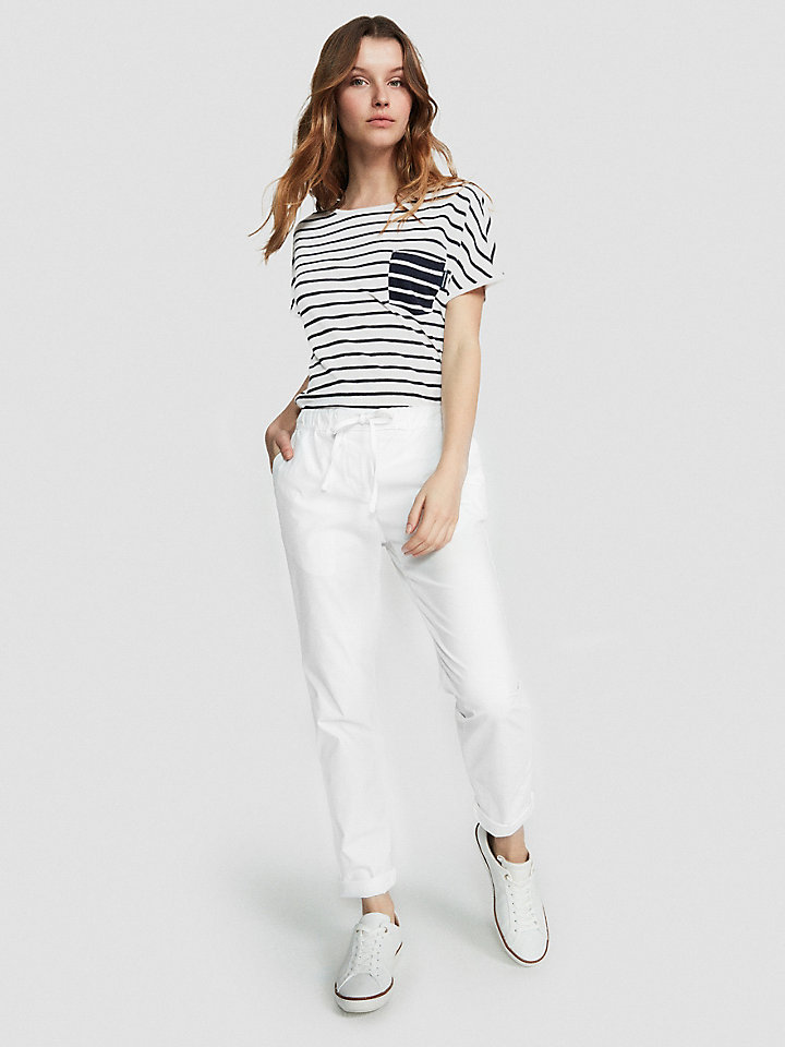 elasticated chino trousers