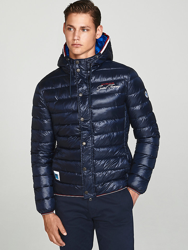 saint tropez long padded jacket with hood