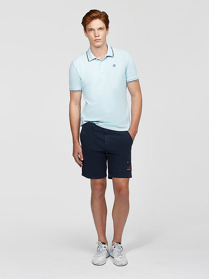 chino shorts and polo shirt