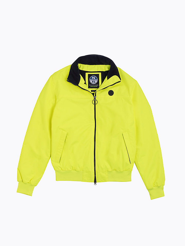 neon yellow bomber jacket