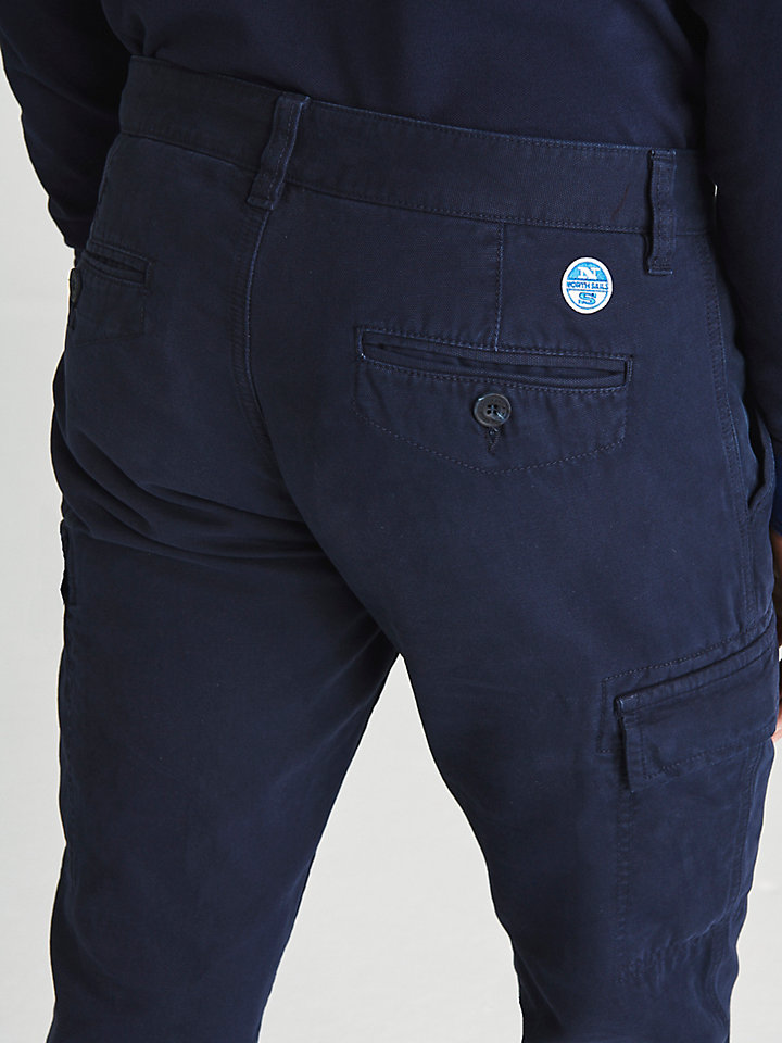 blue cargo trousers