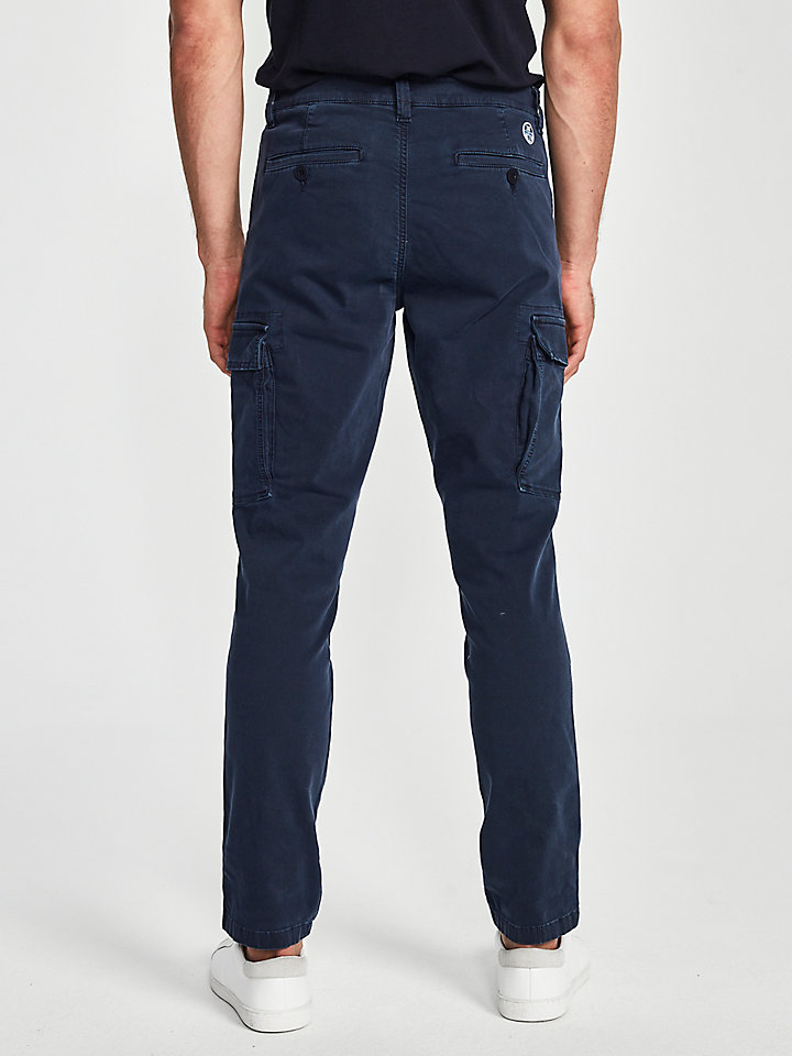 blue cargo trousers