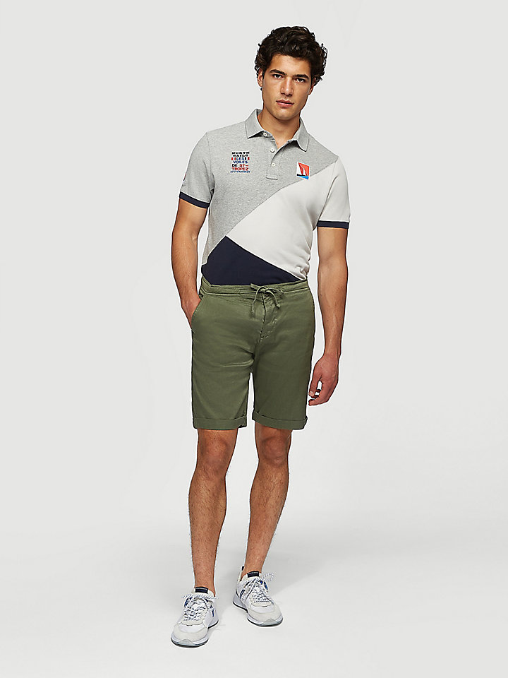 chino shorts and polo shirt