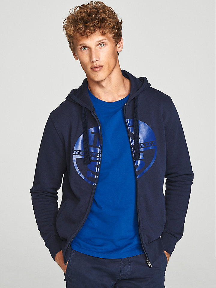 zip up cotton hoodie