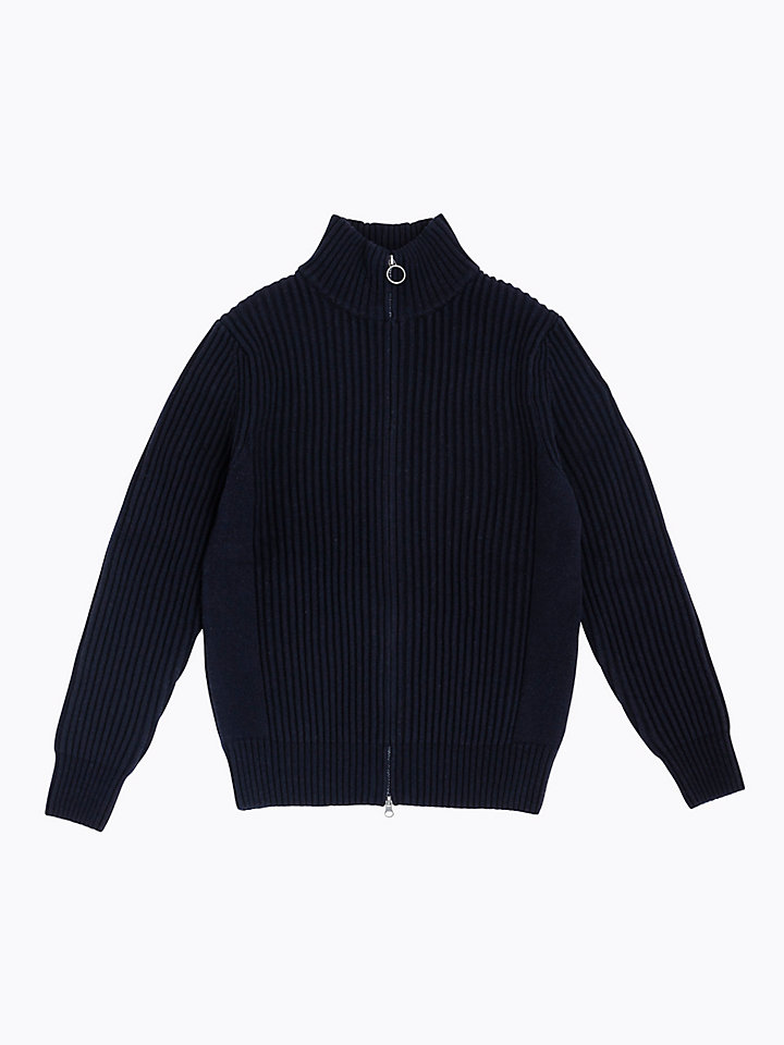 wool zip up cardigan