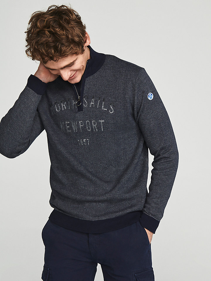 half zip jumper grey