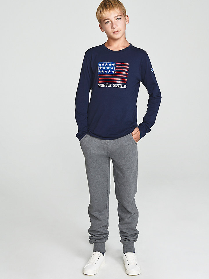 shirt and tracksuit bottoms